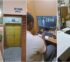 IHD digital radiography upgrade at a government hospital in Benin - imaging department entrance, acquisition workstation and the existing fixed X-ray system fitted with a wireless flat panel detector